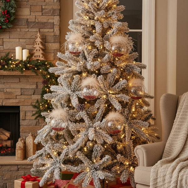 6PCS Set Glass Christmas Ornaments Decorative Hanging Balls For Tree & Holiday Party Decor Festive Home Decorations FBA Shipment