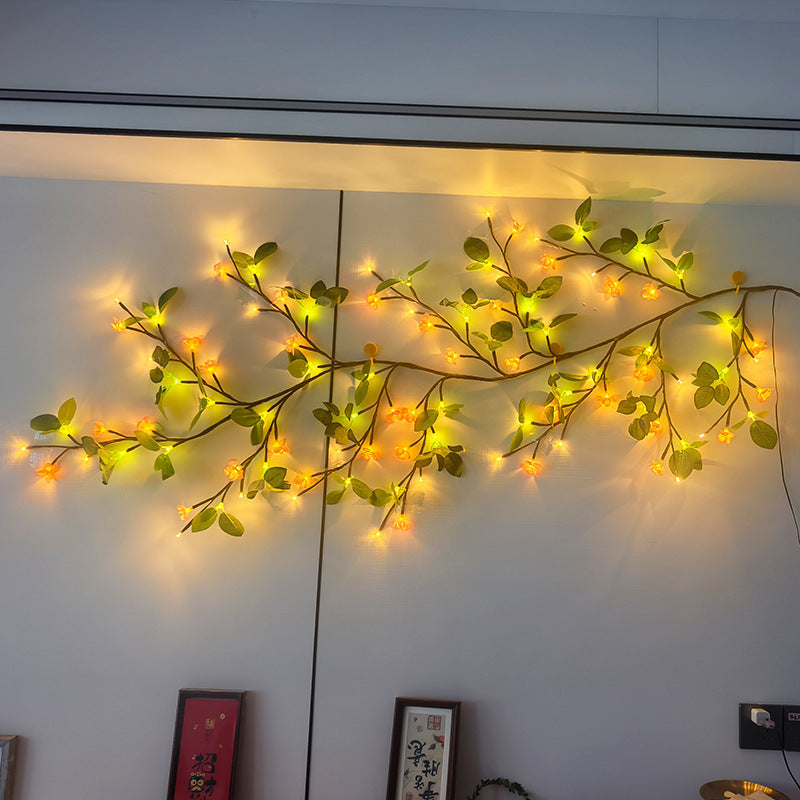 LED Rattan Lamp Christmas Indoor Wall Decoration Simulation Branch Light