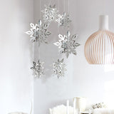 6 Pcs Set Cardboard 3D Hollow Snowflake Hanging Ornaments New Year's Christmas Decorations For Home Party Decoration