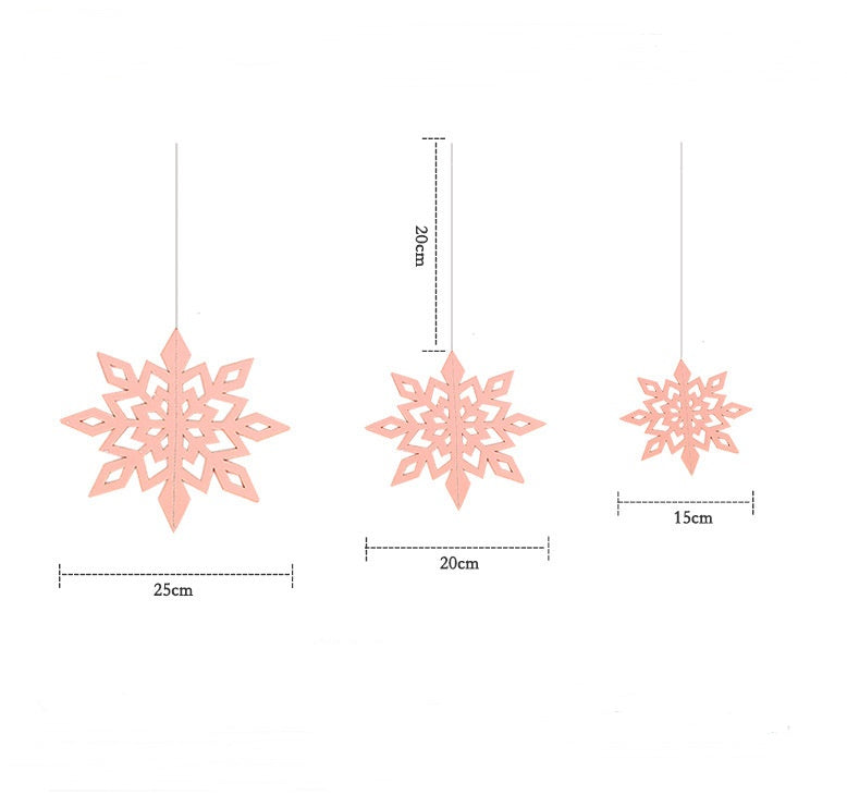 6 Pcs Set Cardboard 3D Hollow Snowflake Hanging Ornaments New Year's Christmas Decorations For Home Party Decoration