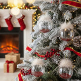6PCS Set Glass Christmas Ornaments Decorative Hanging Balls For Tree & Holiday Party Decor Festive Home Decorations FBA Shipment