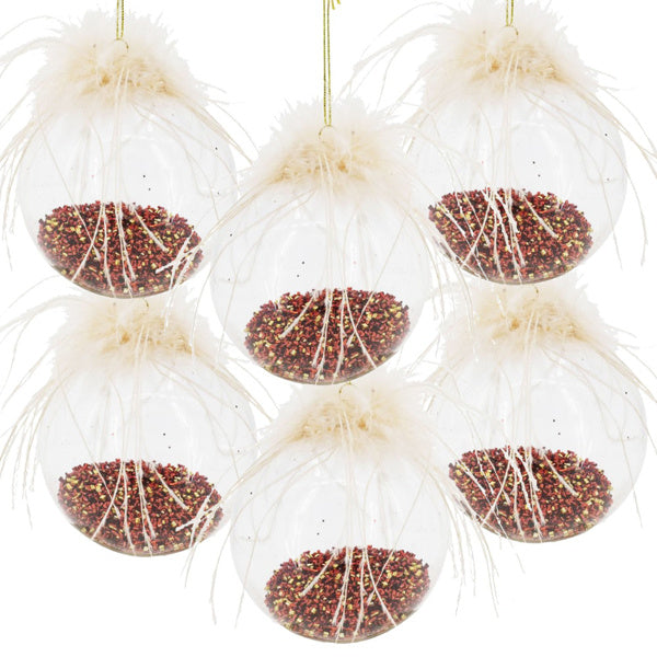 6PCS Set Glass Christmas Ornaments Decorative Hanging Balls For Tree & Holiday Party Decor Festive Home Decorations FBA Shipment